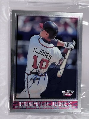Chipper Jones  Signed 1998 Topps Chrome Card Jumbo Atlanta Braves  Slab HOF - Image 1 of 4