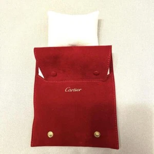 Cartier Watch Case Jewelry Travel Storage Pouch Cushion 13.0cm x 11.5cm Red - Picture 1 of 3
