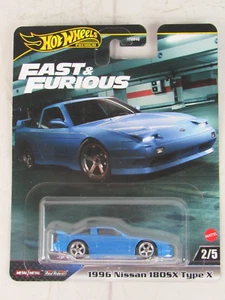Hot Wheels Premium Fast & Furious 1996 Nissan 180SX Type X 2/5 Blue - Picture 1 of 5