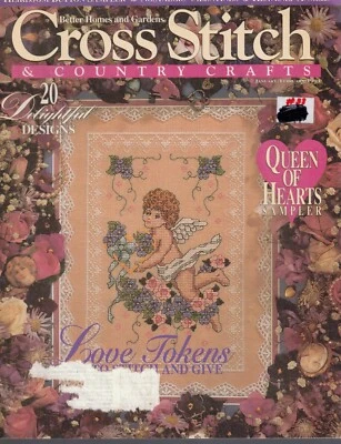 Cross Stitch & Country Crafts Jan/Feb 1994 Sampler Valentine's Angels Designs  - Image 1 of 4