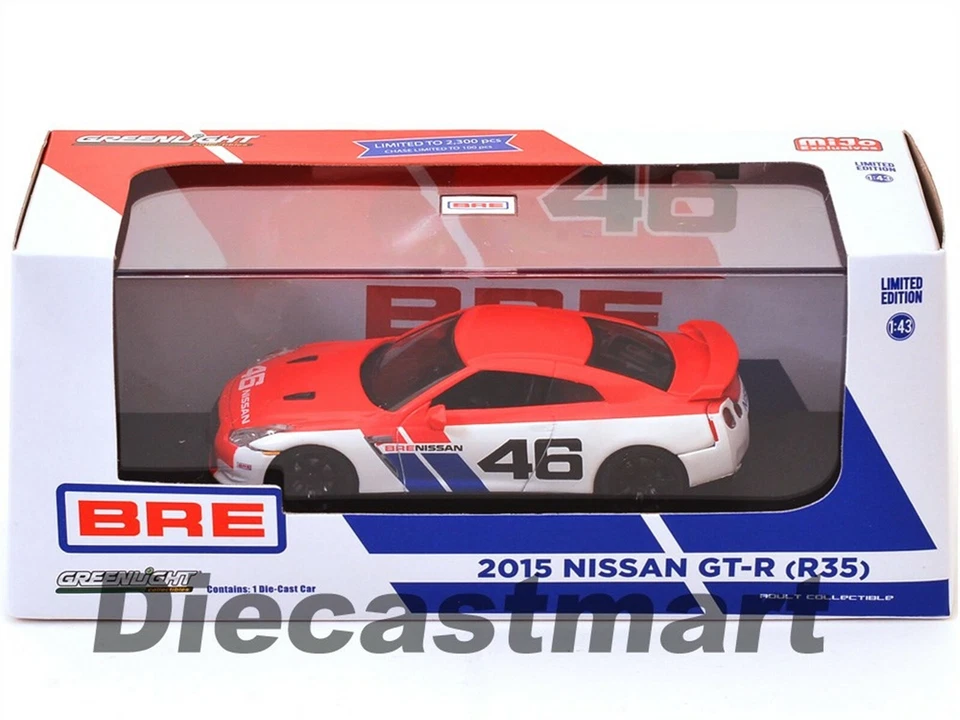 2015 NISSAN GT-R (R35) BRE #46 LTD 2300PCS 1:43 MODEL CAR BY GREENLIGHT 51069  - Image 1 of 1