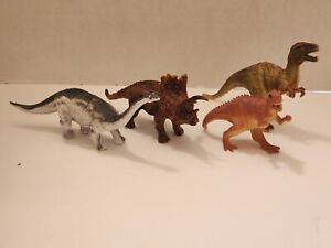 Dinosaurs Toys Figures Cupcake Toppers Multicolor Plastic Lot Of 4