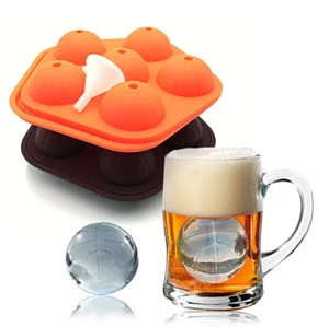 3pcs 6-hole silica gel basketball ice lattice with cover baked whisky ice - Picture 1 of 4