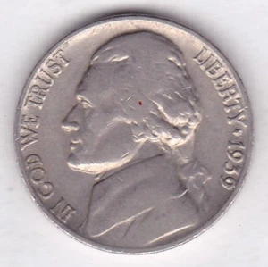 Jefferson Nickels 1939 en buen estado ~ POR FAVOR VEA EL ESCANEO stk x10 - Imagen 1 de 4