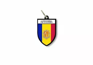 Schlüsselanhänger Schlüsselanhängsel Ring Flagge National Souvenir Schild Andorra - Bild 1 von 1