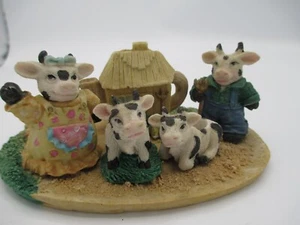 Miniatur Resin Teeservice Kuh Bauern Land Vintage - Bild 1 von 15