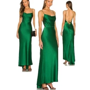 RARE ALICE + OLIVIA MONTANA SLEEVELESS MAXI GOWN DRESS IN DEEP EMERALD GREEN 10 - Picture 1 of 13