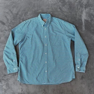 Brooks Brothers camicia pile rossa uomo XL verde bianco gingham plaid bottoni - Foto 1 di 11