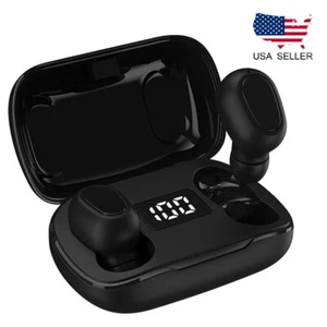 Bluetooth 5.0 Earphones Wireless Computer Headphones Stereo Music Earpieces Mic - Picture 1 of 11