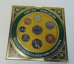 1999 Brilliant Uncirculated United Kingdom 8 Coin Mint Set Last Coins Of 20th - Picture 1 of 4