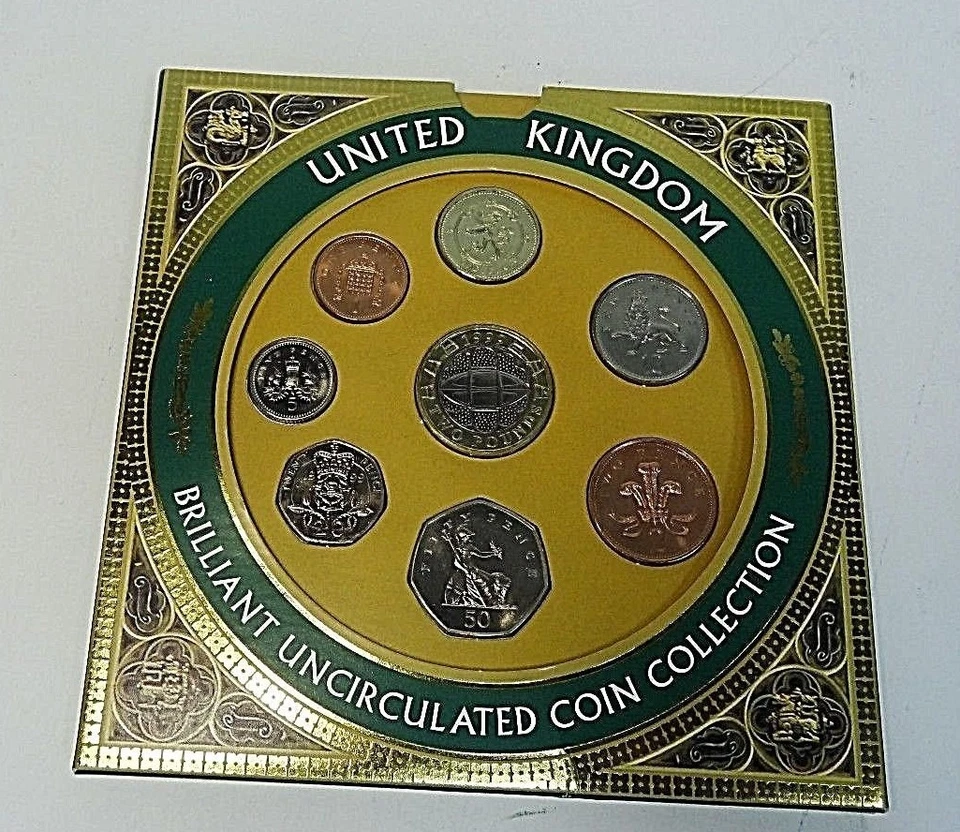 1999 Brilliant Uncirculated United Kingdom 8 Coin Mint Set Last Coins Of 20th - Image 1 of 4