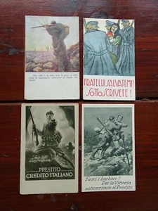 GRANDE GUERRA-4 CARTOLINE CON PUBBLICITA' SOTTOSCRIZIONE PRESTITO NAZIONALE - Bild 1 von 2