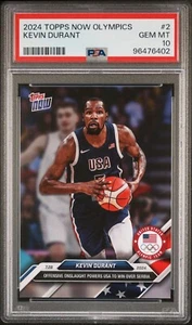 2024 Topps Now Olympics 2 Kevin Durant Offensive Onslaught PSA 10 - Picture 1 of 2