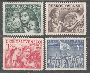 CZECHOSLOVAKIA 1950 SC#418/21 **MNH set, 2nd Intl. Stud. World Congress Prague. - Imagen 1 de 1