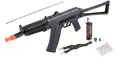 WellFire Metal AK 74U CO2 Gas Blowback Airsoft Rifle Gun w/Skeleton Stock G74A