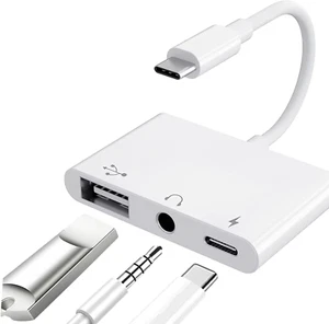 USB C to USB Adapter for Macbook, 3-In-1 USB C to USB-A OTG Splitter with 3.5Mm - Picture 1 of 12