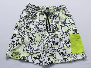 iDO Kids Drawstring Elastic Waist All-Over Pattern Shorts MP9 White Black Size 3 - Picture 1 of 3