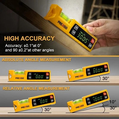 Digital Level & Protractor 7 inch Angle Finder Magnetic V-Groove Audio Indicator - Image 1 of 4