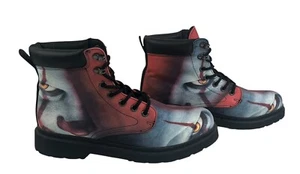 RARE NWOT Unisex It Pennywise Clown Horror Combat Ankle Boots 10.5 M/12 W - Picture 1 of 8
