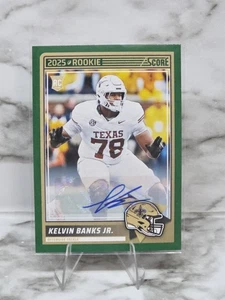 2025 Score RC Kelvin Banks Jr. Auto Green Parallel New Orleans Saints - Picture 1 of 2