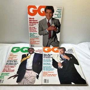 Posten 3 Vintage GQ Magazine 1987 Huey Lewis Jeff Daniels Magic Johnson - Bild 1 von 4