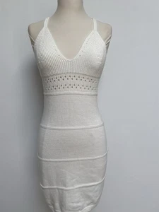 H&M Divided White Knit Summer Dress, Size S - Picture 1 of 5