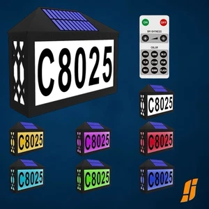 Solar House Numbers, Lighted Solar Address Number with Remote Control,  - Picture 1 of 6