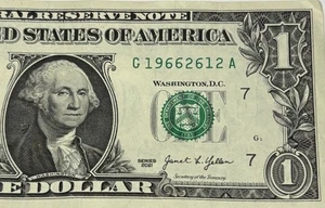 Birthday Note December 26 1966 Fancy Serial Number One Dollar BillG19662612A - Picture 1 of 6