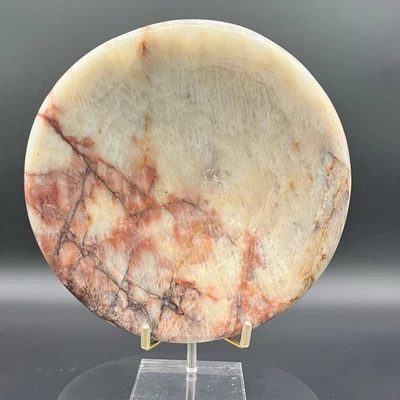 Мелкая чаша из оникса, новая, диаметр 6,2 дюйма x высота 1,5 дюйма, толщина, более 2 фунтов - Изображение 1 из 4