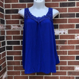 Catherines Damen Plus 2X royalblau ärmellos Tunika Top Stretch Shirt - Bild 1 von 4