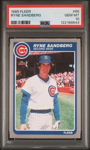 1985 FLEER # 65 RYNE SANDBERG CHICAGO CUBS PSA 10 GEM MINT HOF - Picture 1 of 1