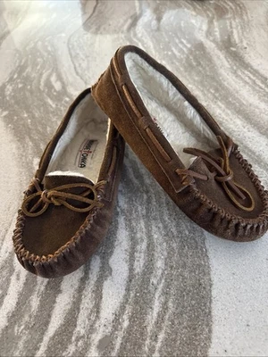 Mocasines Minnetonka Dk Brn Gamuza Piel Sintética Forrados Zapatillas Mujeres 7 Hippie Boho Foto 1 de 4