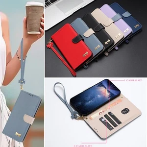 Flip PU Leder Handy Tasche Case Cover SchutzHülle Bumper Etui Schale Wallet CE - Picture 1 of 85