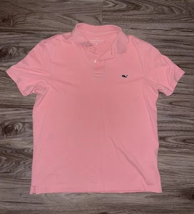 Camisa Polo Vineyard Vines Para Hombre Mediana Rosa Piqué Elastizada Logo de Ballena Manga Corta - Imagen 1 de 6