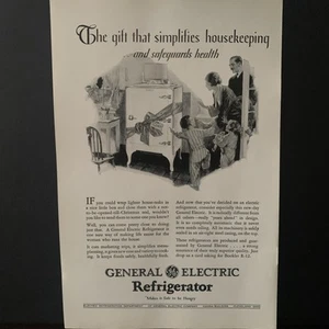 Refrigerador General Electric 1928 de colección regalo que simplifica el anuncio de limpieza - Imagen 1 de 2