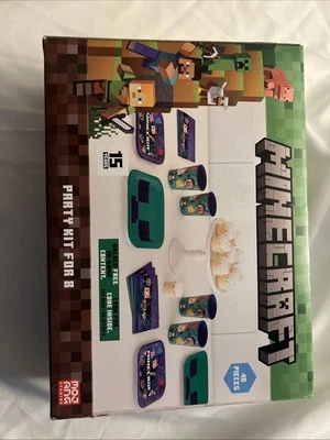 Minecraft Birthday Party Kits for 8 Guests 40 Pcs Total- Plates, Napkins, Cups - Image 1 of 4
