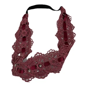 Crew Cuts by J.Crew Girls Headband Raspberry Crochet Boho Chic - Picture 1 of 8