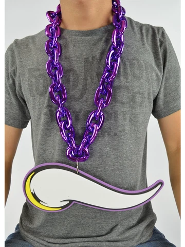 New NFL Minnesota Vikings Purple Fan Chain Necklace Foam Cover
