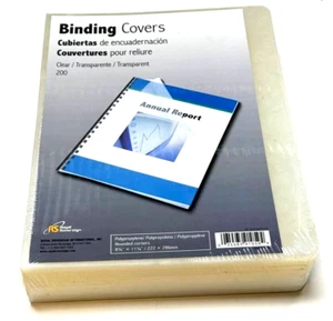 Royal Sovereign Binding Covers Clear/Transparent 8-3/4" x 11-1/4" 200 PACK NEW - Picture 1 of 1