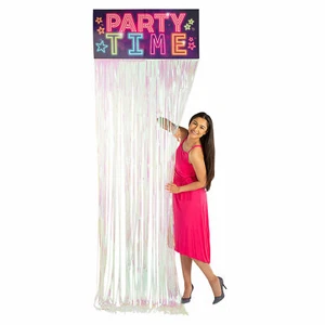 Retro Vibes Disco Door Curtain with Border, Birthday, Party Decor, 1 Piece - Picture 1 of 1