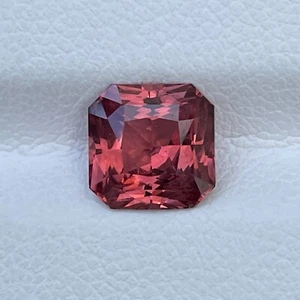 2.62 Cts Certified Natural Malaya Garnet Asscher Cut Gemstone for Jewelry Making - Picture 1 of 6