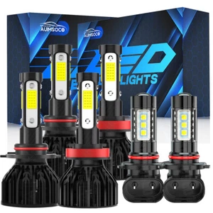 For Toyota Tundra 2007-2013 Front LED Headlight High-Low Beam+Fog Light Bulb Kit - Picture 1 of 16