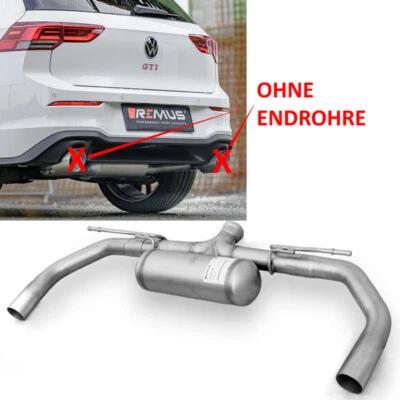 Remus Duplex Edelstahl Sportauspuff VW Golf 8 GTI mit OPF li re ohne Endrohr - Bild 1 von 4