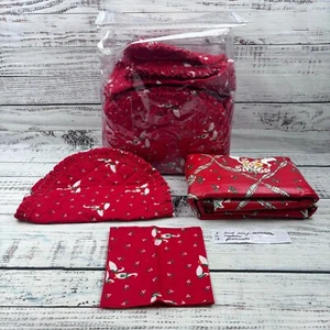 Juego de mesa vintage de Navidad gansos rojos pato 12 manteles 12 servilletas 2 manteles - Imagen 1 de 13