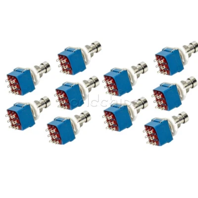 10 Stück 9 Pins 3PDT Gitarren-Effekt-Pedal Box Stomp Fuß True Bypass Metallschalter - Bild 1 von 4