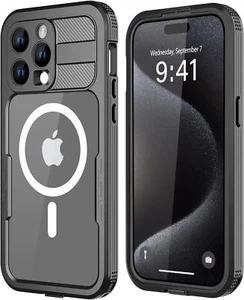 MagSafe Waterproof Case Cover for iPhone 15 Pro Max 15 Plus w/ Screen Protector - Picture 1 of 8