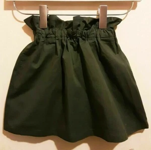 Brand New Uniqlo Girls Gathered Waist Skirt Dark Green / Navy 3-4T - Picture 1 of 7