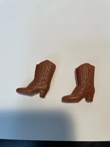 Vintage Brown Barbie Boots Cowboy Cowgirl Western Squishy - Picture 1 of 6