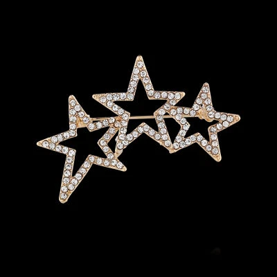 Art Deco Style Star Crystal Brooch Badge Pin Gift - image 1 of 4