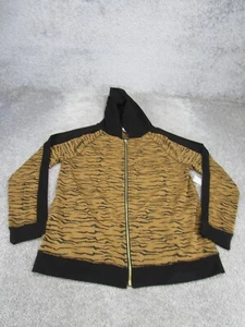 Chico's Sweatshirt Womens 1 Medium Orange Animal Print Hoodie NEW - Picture 1 of 8